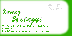 kenez szilagyi business card